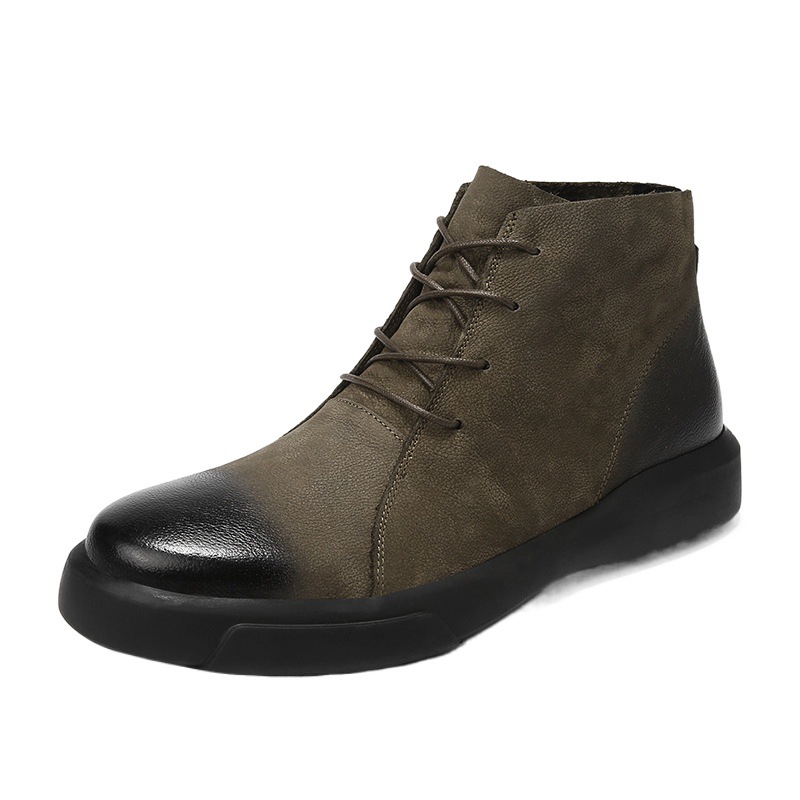 Herren-Martinstiefel aus Leder, knöchelhoch, robust
