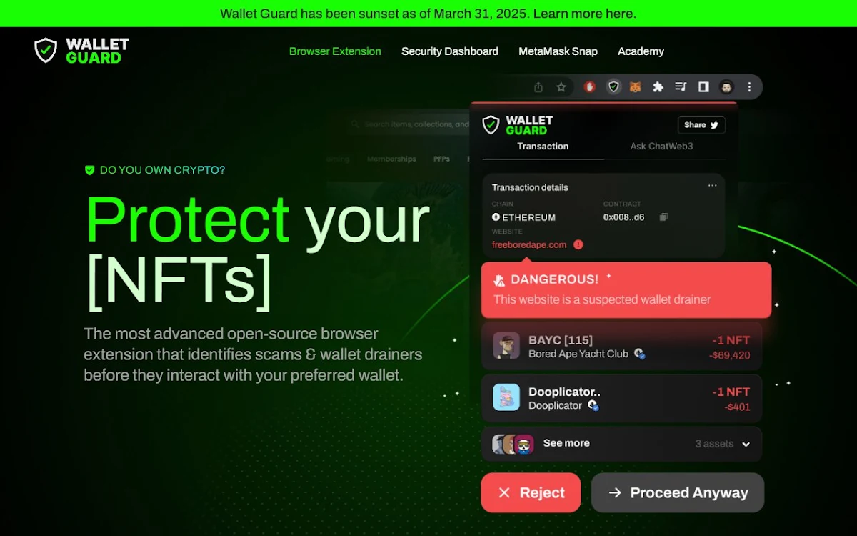 Captura de Wallet Guard