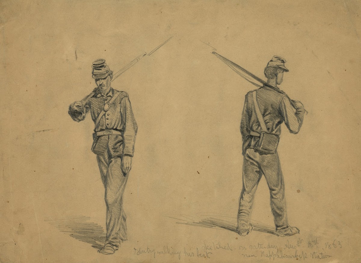 Sentry walking his beat 1863