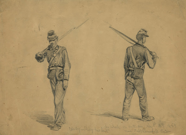 Sentry walking his beat 1863