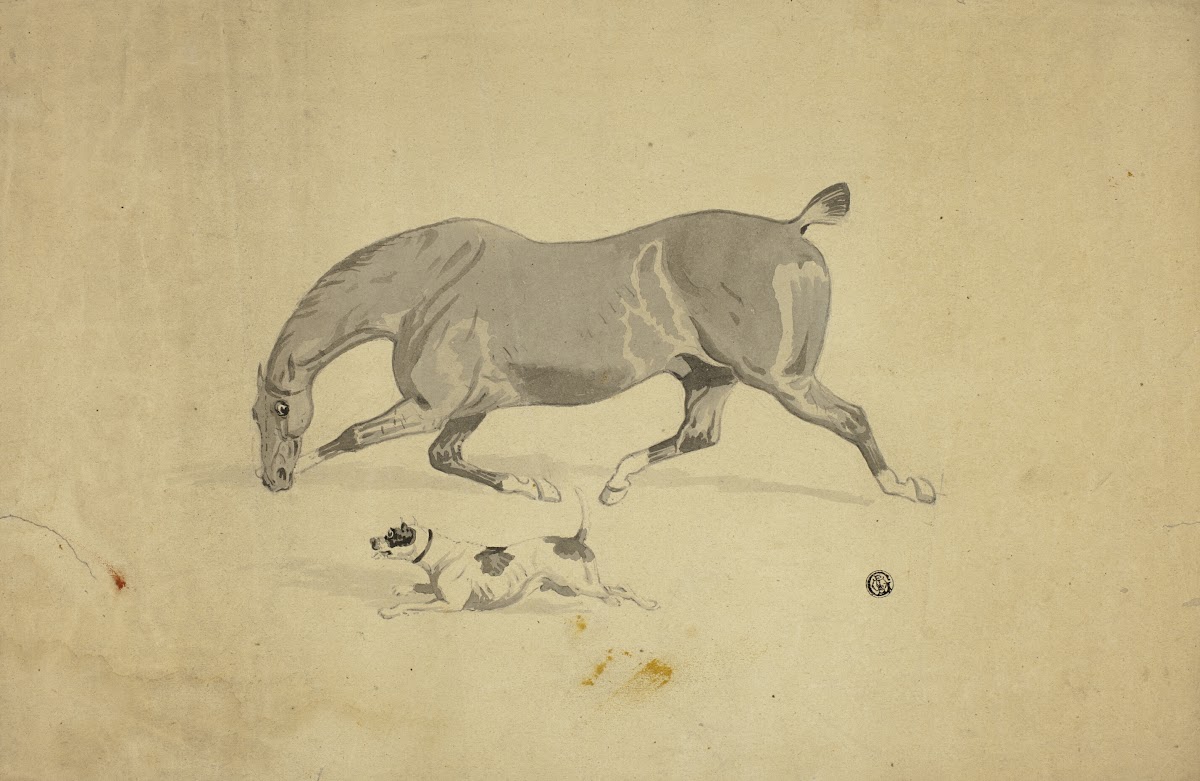 Running Horse and Dog