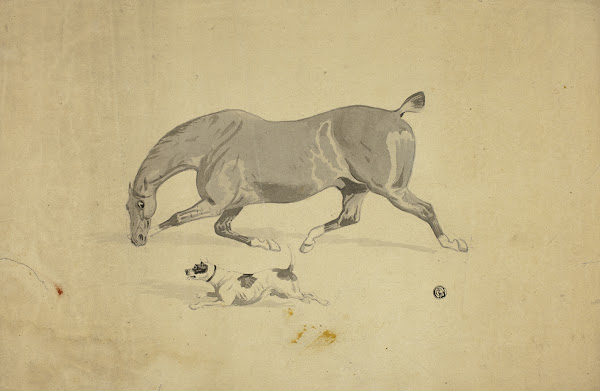 Running Horse and Dog