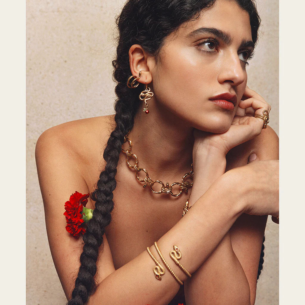 Пусеты Змейки-кольца