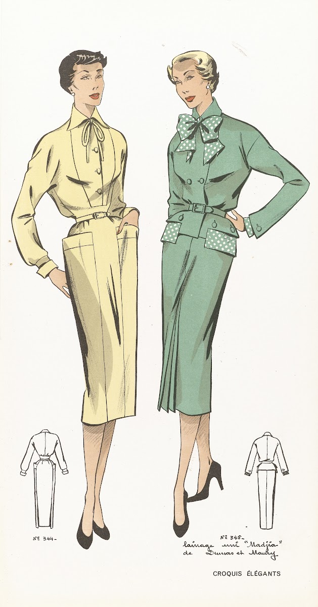 Croquis Elégants  Lainage uni Madjia 1954