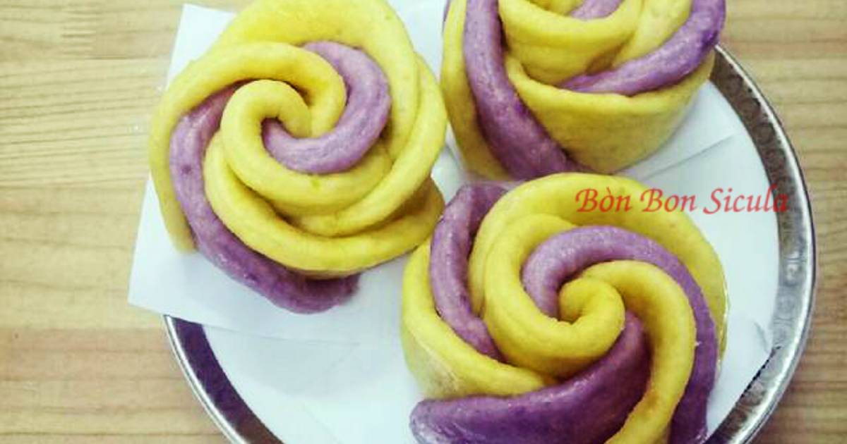 Bánh Bao Hoa Hồng 2 màu