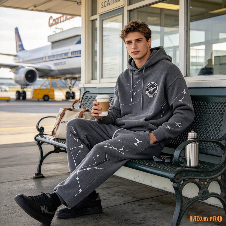 AOP Full Print Hoodie Double Hood + DLA Straight Sweatpants