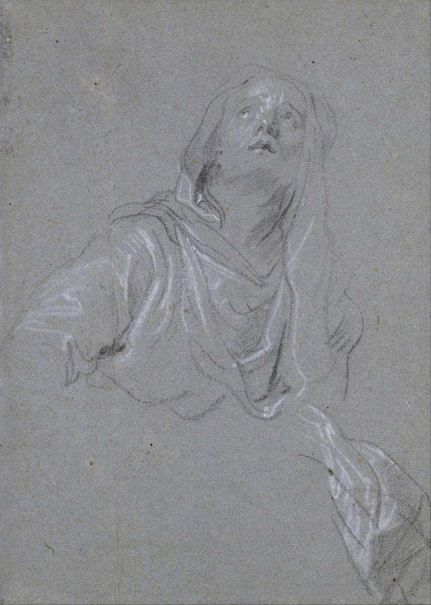 Study of a Madonna looking upward 1634   1635