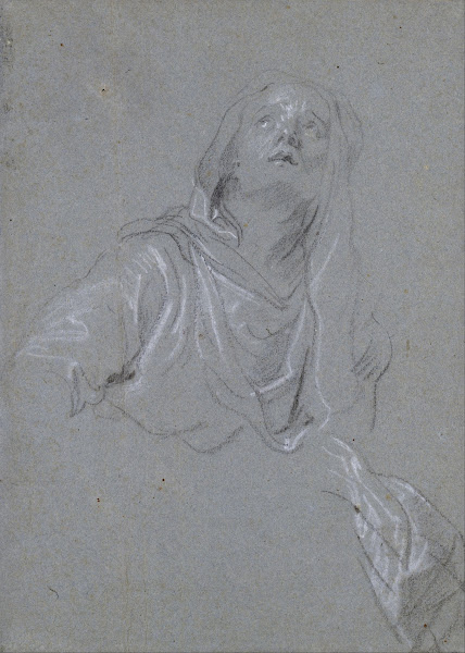 Study of a Madonna looking upward 1634   1635