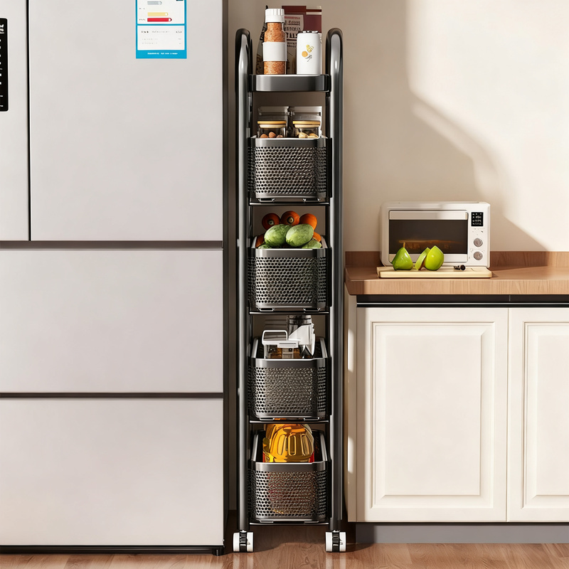 Slim drawer organizer for kitchen and bathroom