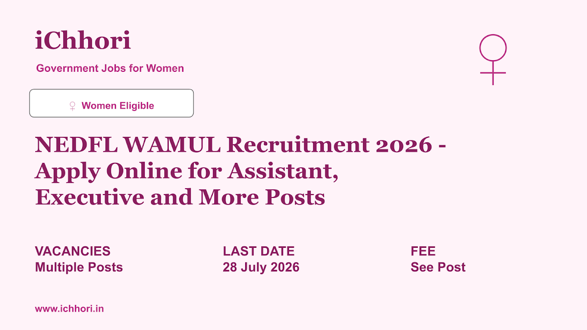 NEDFL WAMUL Recruitment 2026 - Apply Online for Assistant, Executive and More Posts - iChhori