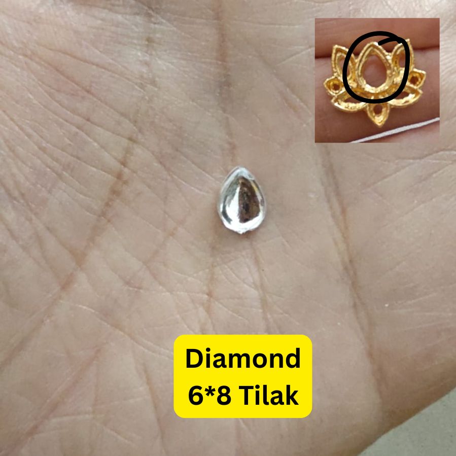 Lotus white 6*8 Tilak shape Diamond (Pack of 50)