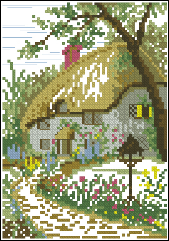 CMP 124155 Thatched Country Cottage