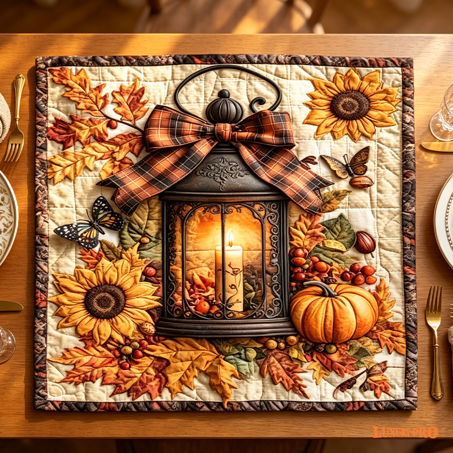 Free-Stitch Square Table Mat [Colored Edge]
