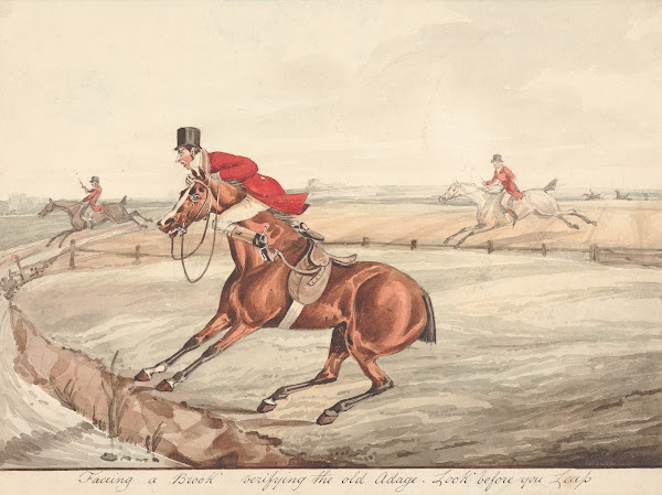 Qualified Horses and Unqualified Riders Faceing a Brook Verifying the Old Adage