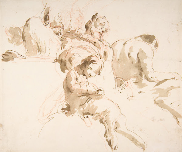 Two Seated Satyrs and a Child Satyr 16961770