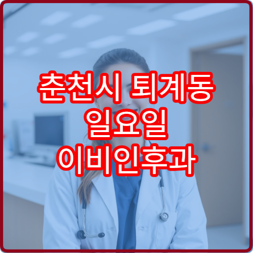 춘천시 퇴계동 일요일 이비인후과 진료 병원 찾기