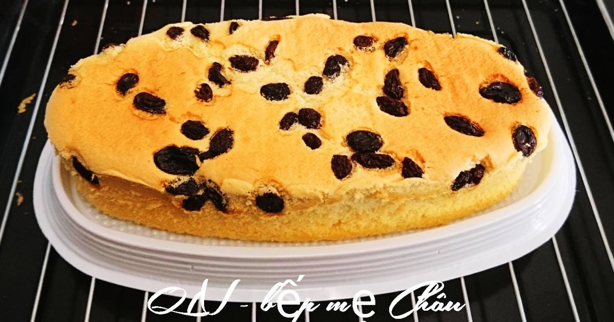 Bánh Chiffon cơ bản mix nho khô