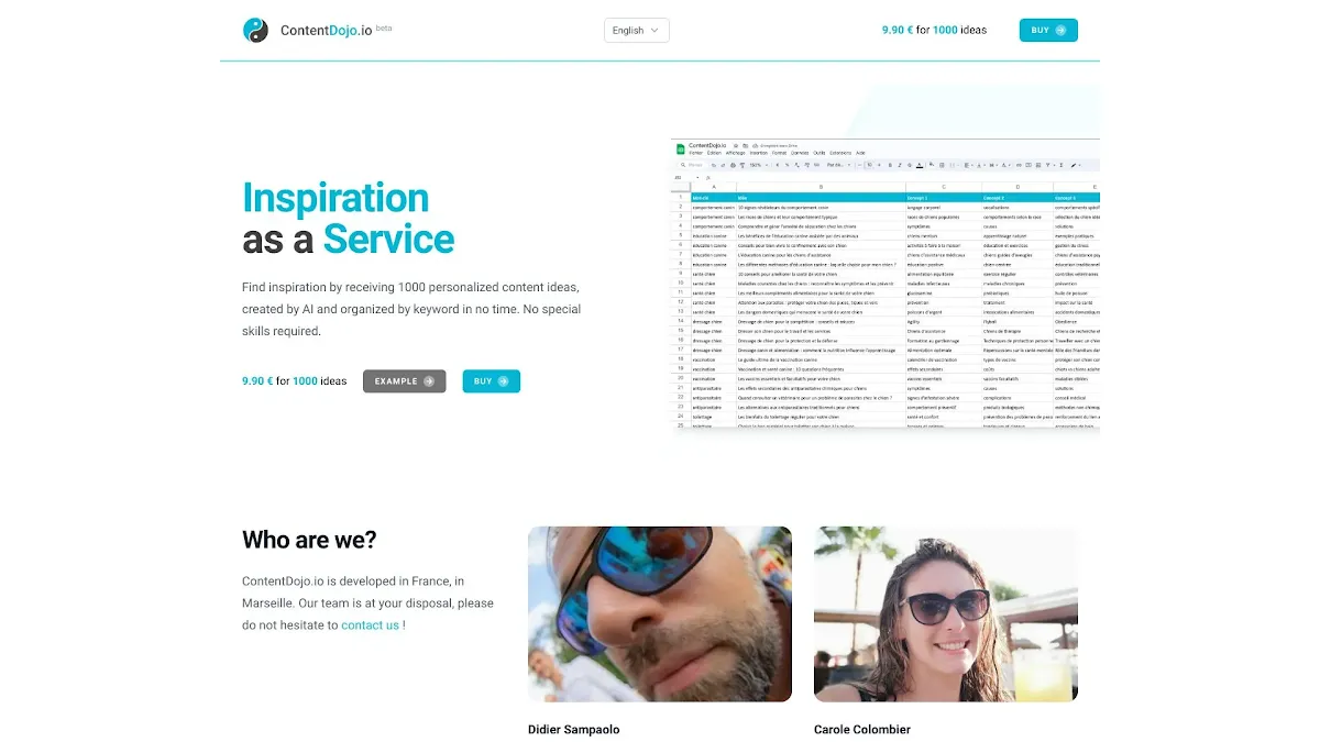 Captura de ContentDojo.io