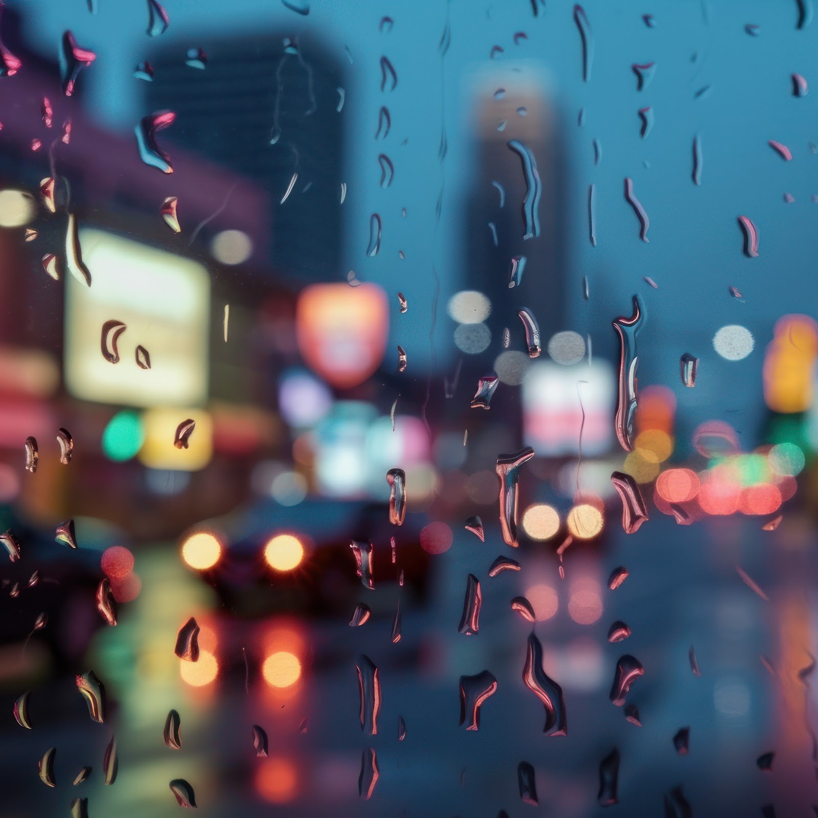 Ai Art, City, Rain, Window, City Lights 4K Wallpaper