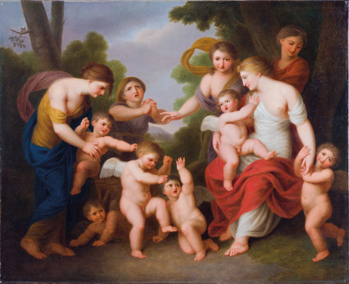 A fight between putti
