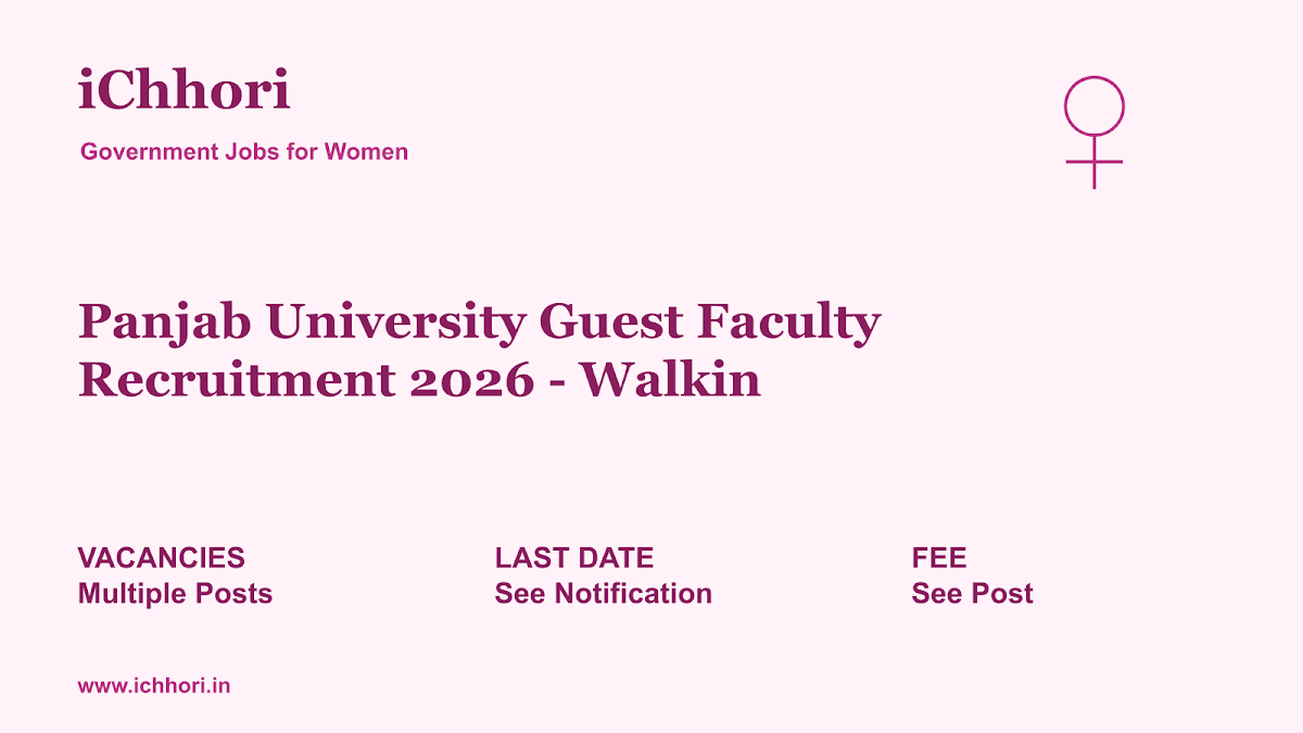 Panjab University Guest Faculty Recruitment 2026 - Walkin - iChhori