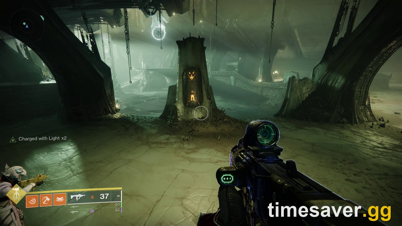 Interior encounter room inside the King's Fall raid in Destiny 2