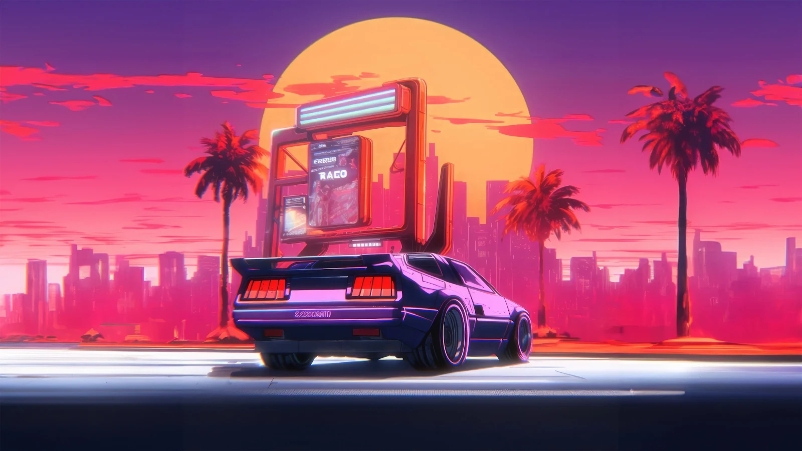 Nostalgic Synthwave 4K Desktop Wallpaper Background [3840x2160] Free Download