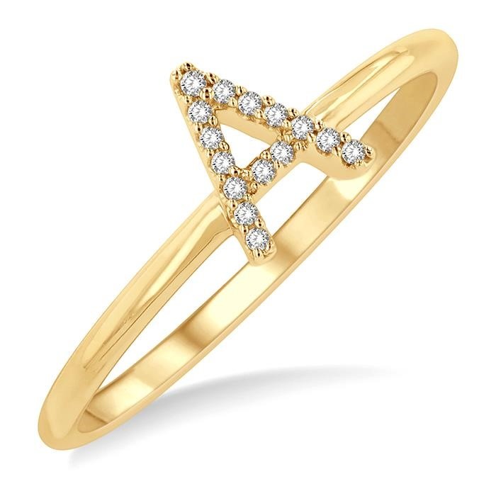 Block 'A' Initial Diamond Ring 365D9DHTSYG-A