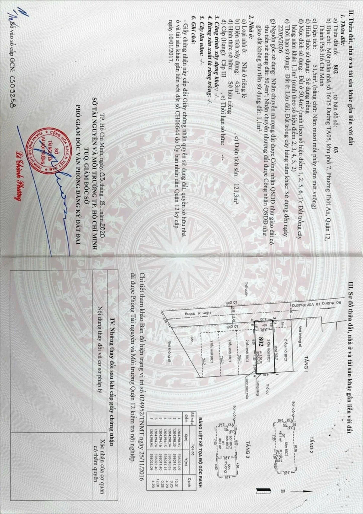 Bán Nhà 4 tầng, hẻm xe hơi  – sát chợ Trần Thị Cờ, Q12