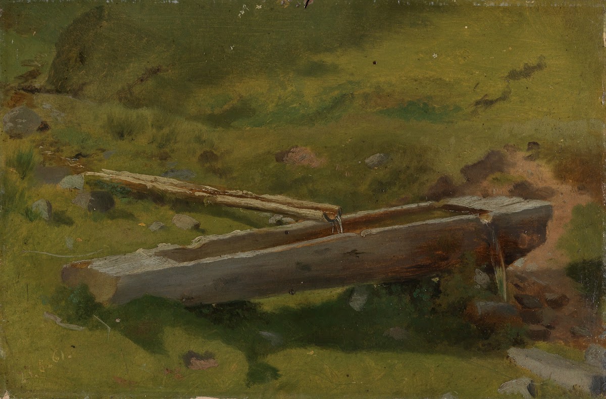 Baumstamm als Brunnentrog 1861