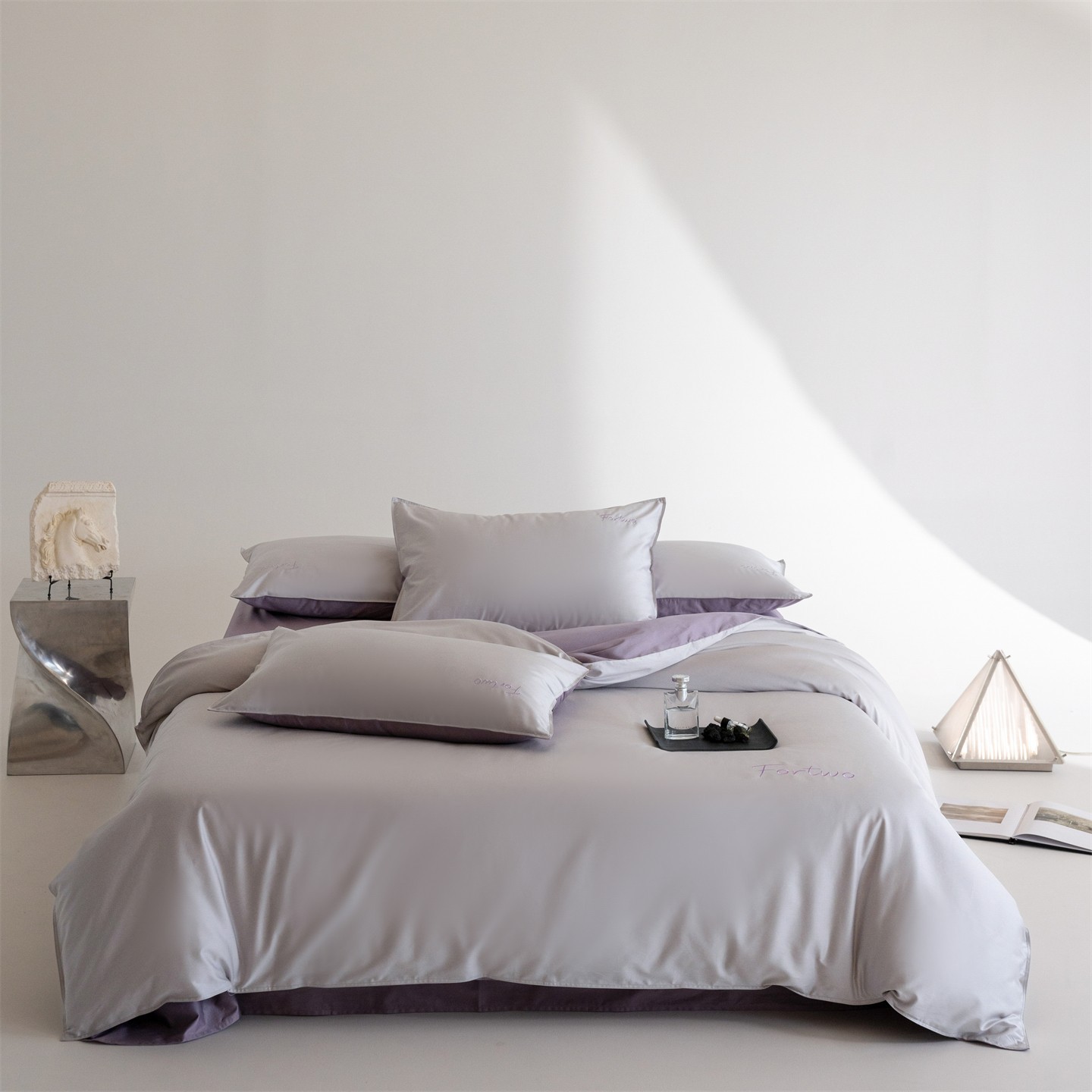 Bedding set, 4-piece, cotton, minimalist