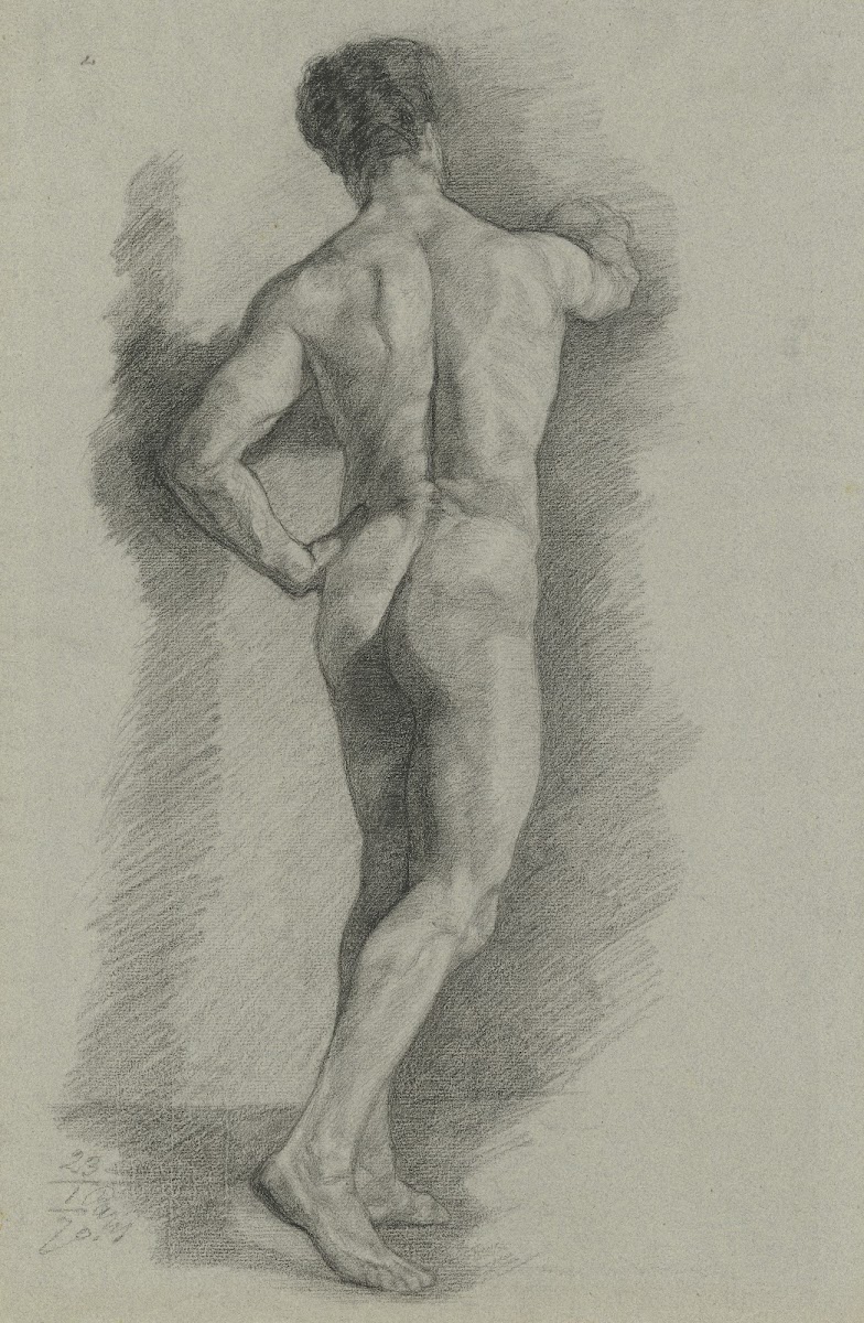 Male nude from behind 1870