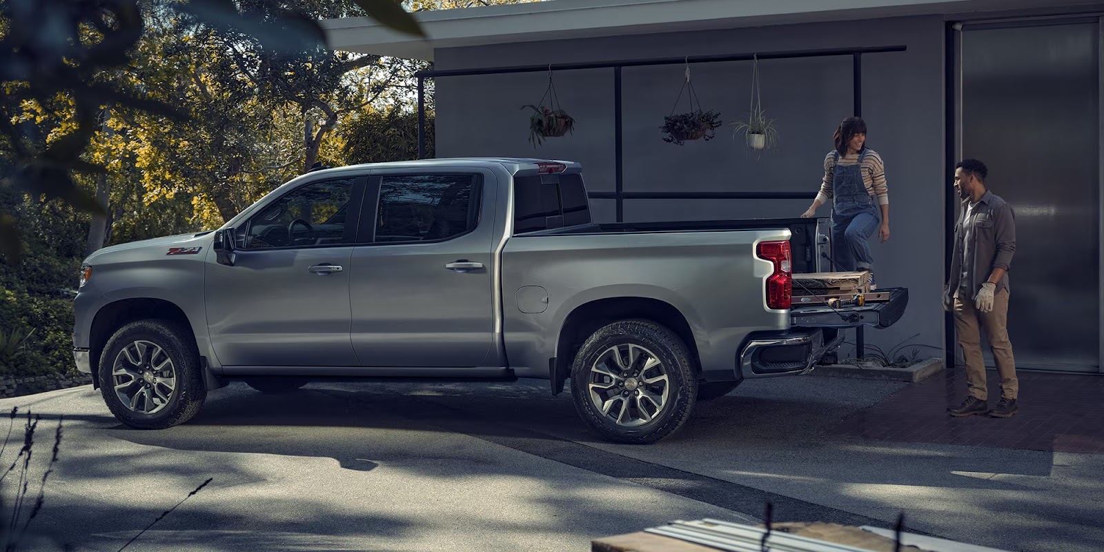 2026 Chevrolet Silverado 1500 bed loaded with cargo demonstrating up to 2,260 pounds of payload capacity