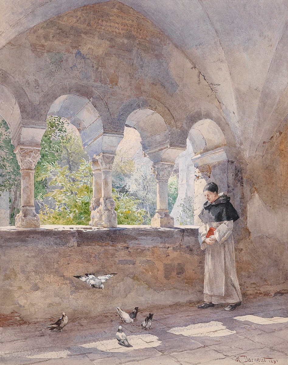 Kreuzgang in der Zisterzienserabtei Millstadt 1891