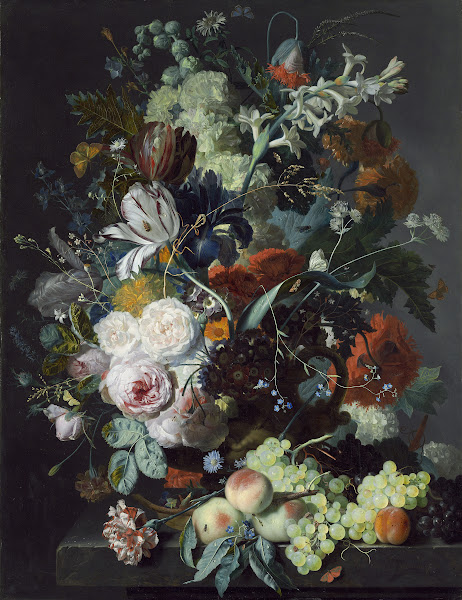 Still Life with Flowers and Fruit c 1715