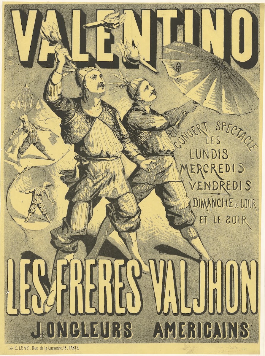Valentino Les frères Valjhon jongleurs américains 1885