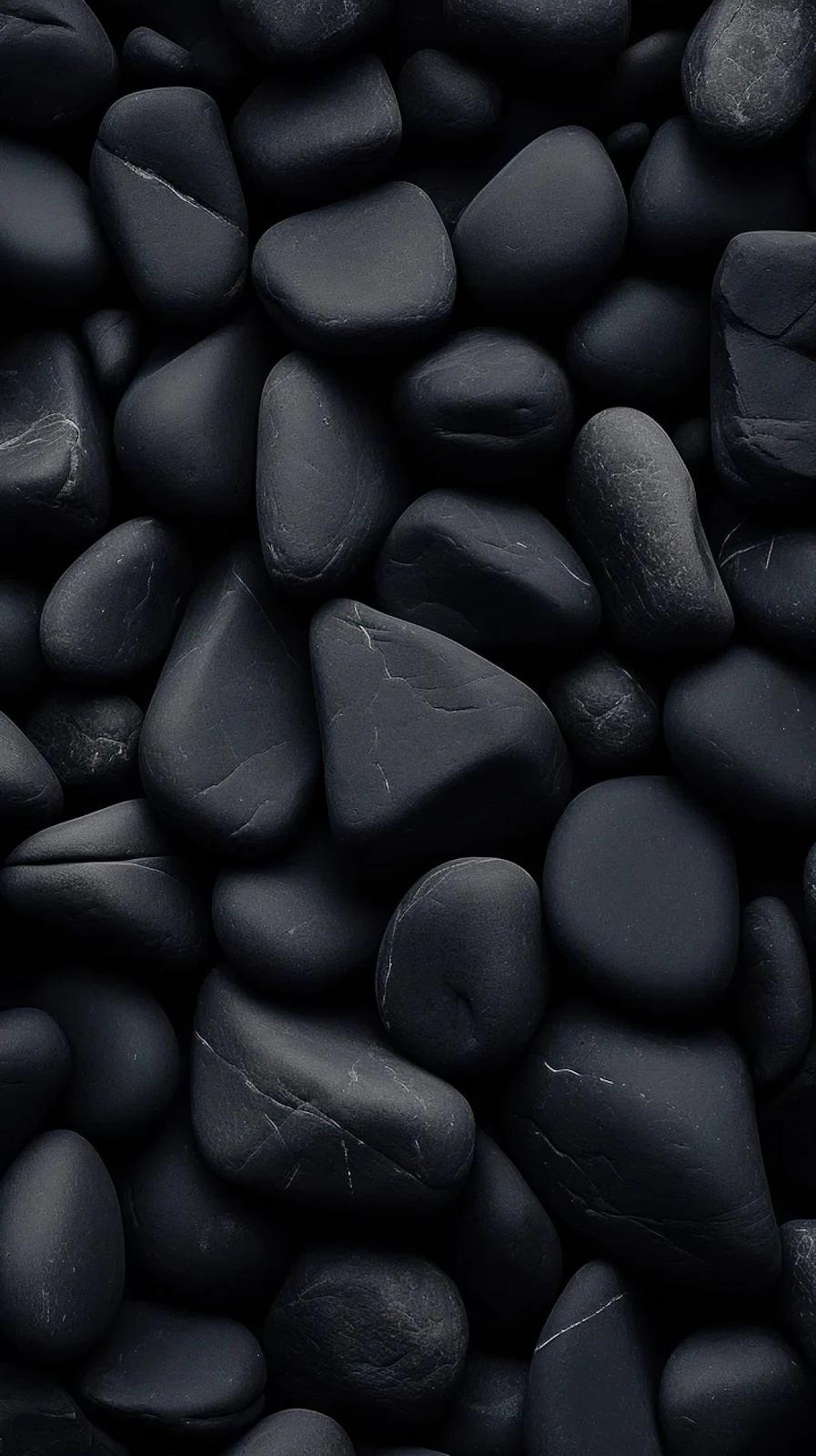 Smooth Black River Pebbles - Nature Photography Full HD iPhone Wallpaper (1200x2140)