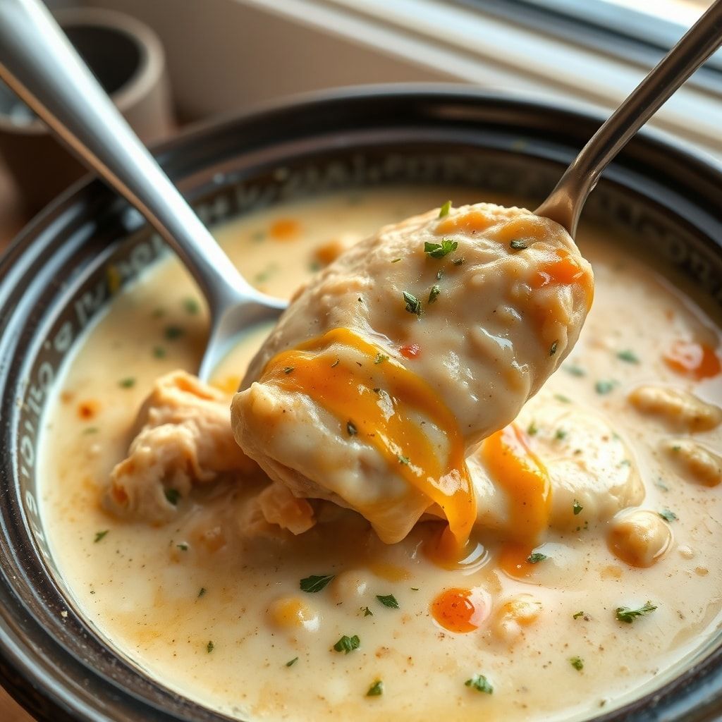 Slow Cooker Creamy Chicken Parmesan Soup Recipe – Easy & Kid-Friendly finished