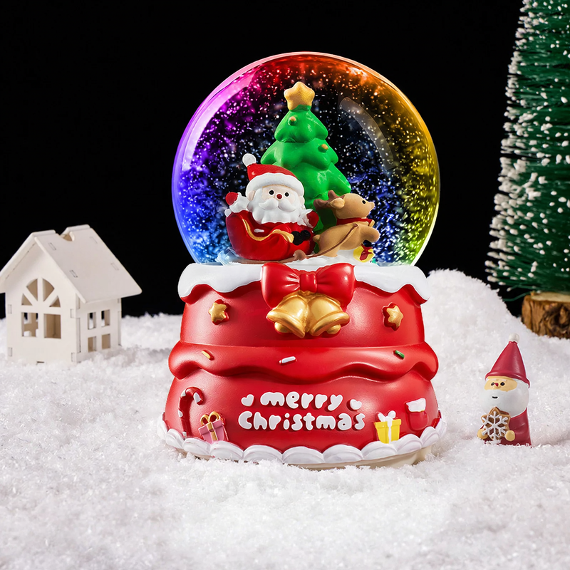 Decorative Christmas Music Box with Snow Globe
