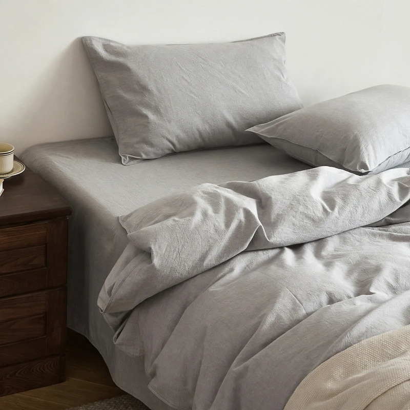Cotton Bed Cover, 100% Cotton, Stone-Washed Finish