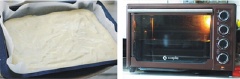 Bật lò ở 180 độ C trước khi nướng 10 phút. Đổ bột vào khuôn bánh đã lót sẵn giấy nến rồi cho vào lò nướng khoảng 13 phút hay đến khi bề mặt chuyển màu vàng, bánh chín là được.