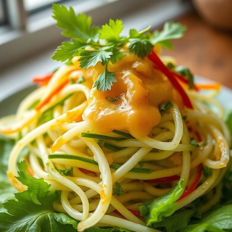 Refreshing Green Papaya Salad with Tangy Lime Dressing – Quick & Refreshing Crunchy Side finished
