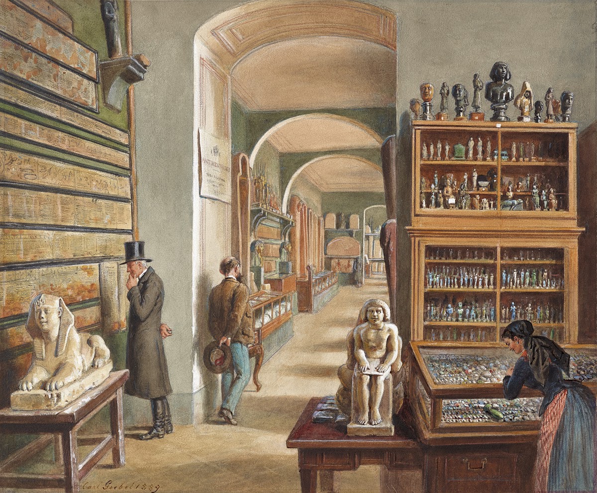 Das zweite Kabinett der ägyptischen Sammlung 1889