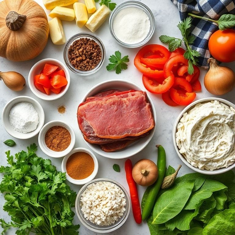 Ingredients for Easy Keto Reuben Bowl Recipe for Quick Low Carb Dinner: Creamy Cheese & Tender Beef