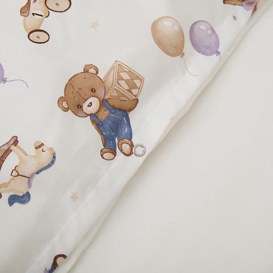 Детское сменное постельное белье 4 эл Twins Satin Limited Teddy Bears бежевый светлый