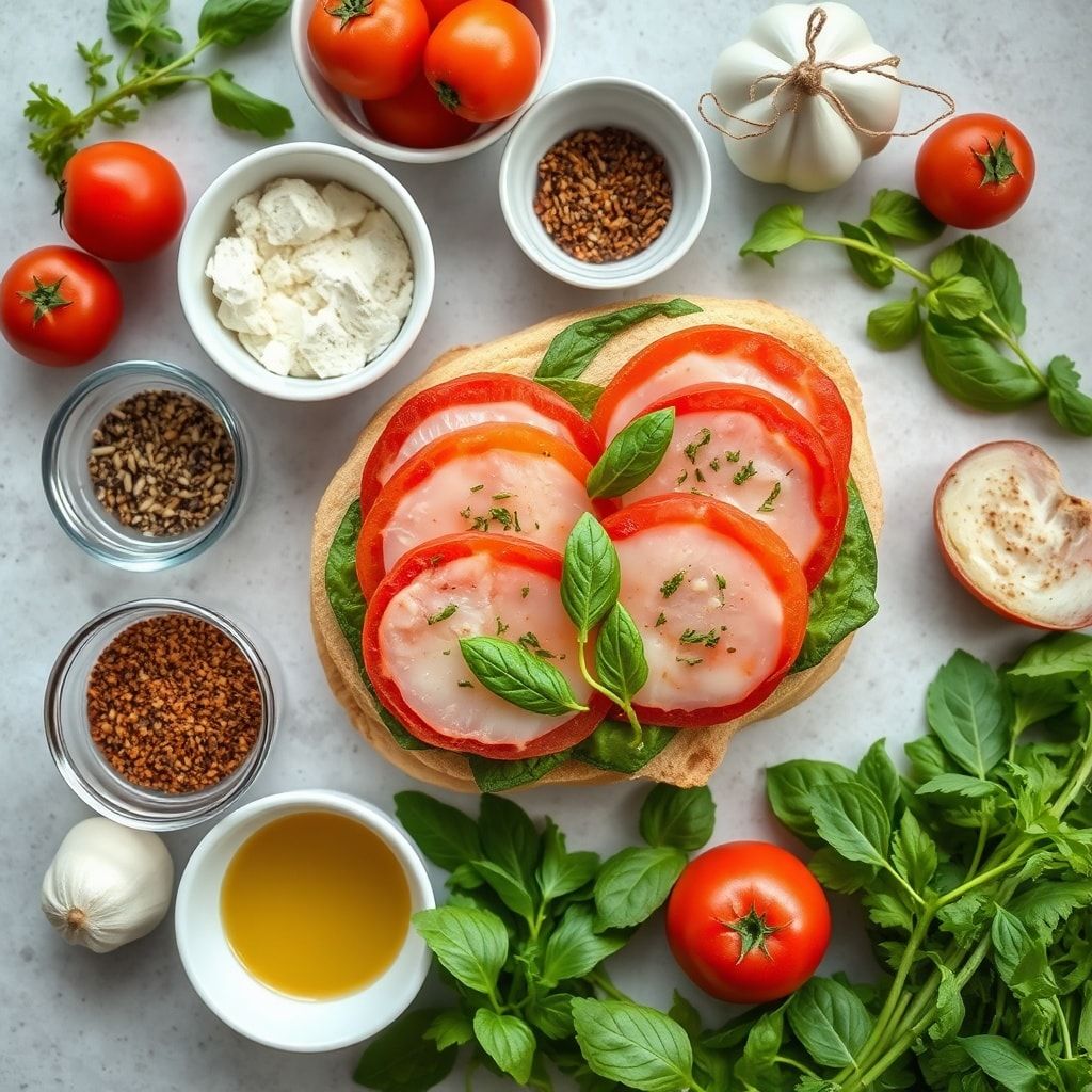 Ingredients for Easy Chicken Caprese Sandwich Recipe Ready in 25 Minutes – Weeknight Comfort Food