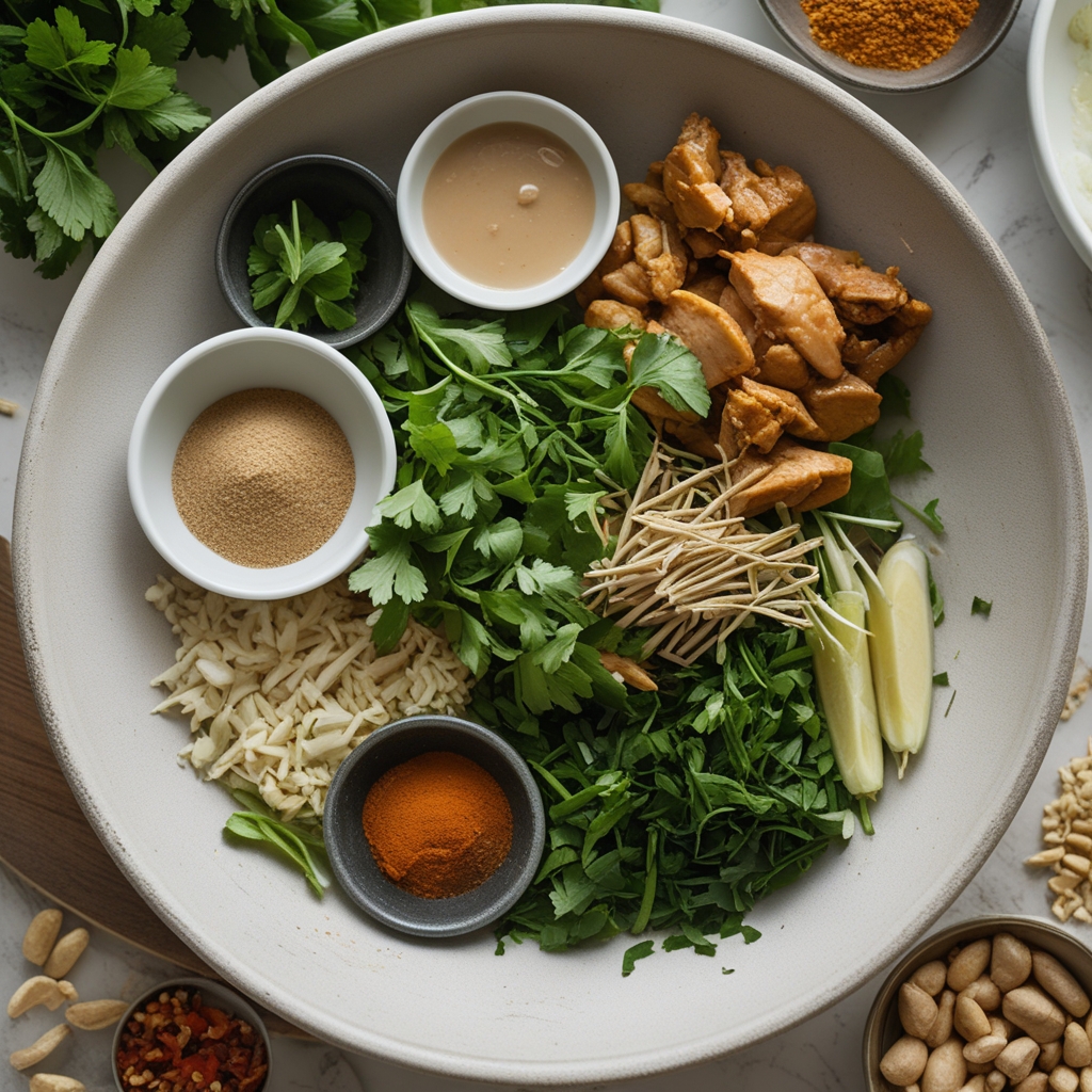 Ingredients for Thai Peanut Chicken Buddha Bowl - Easy, Flavorful Weeknight Meal