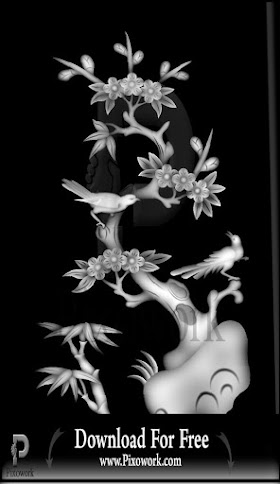 BMP files Figure Map Carved Gray Bird