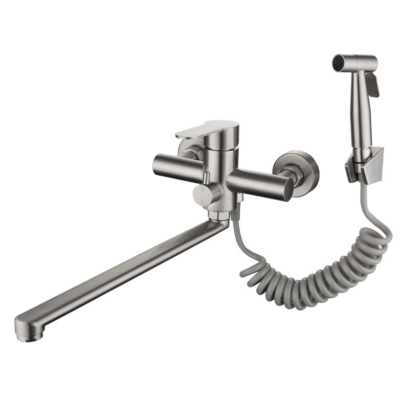 Wall-mounted mixer tap with swivel spout