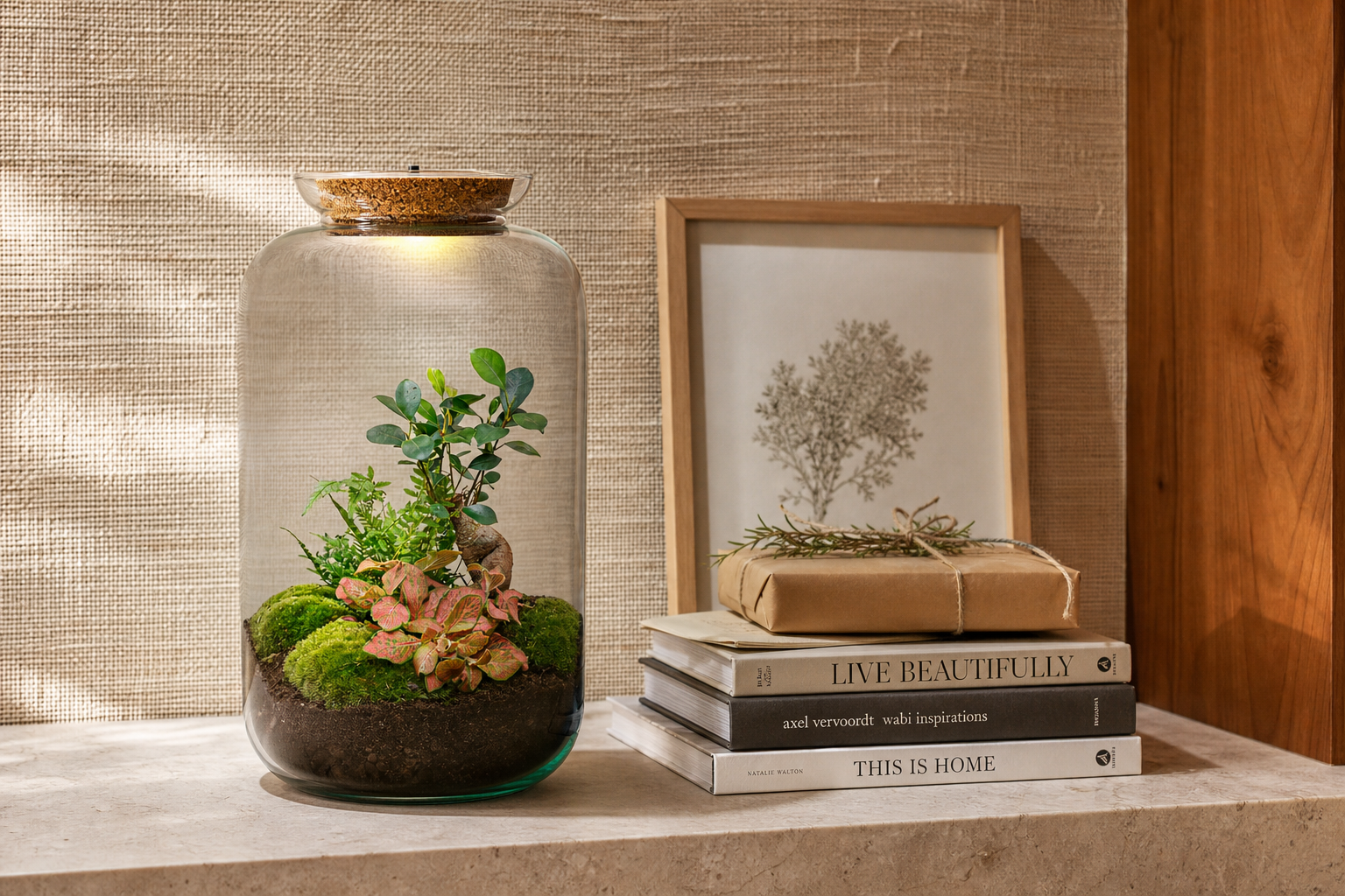 Sven XL Bonsai - Terrarium with light - Bottle garden DIY kit